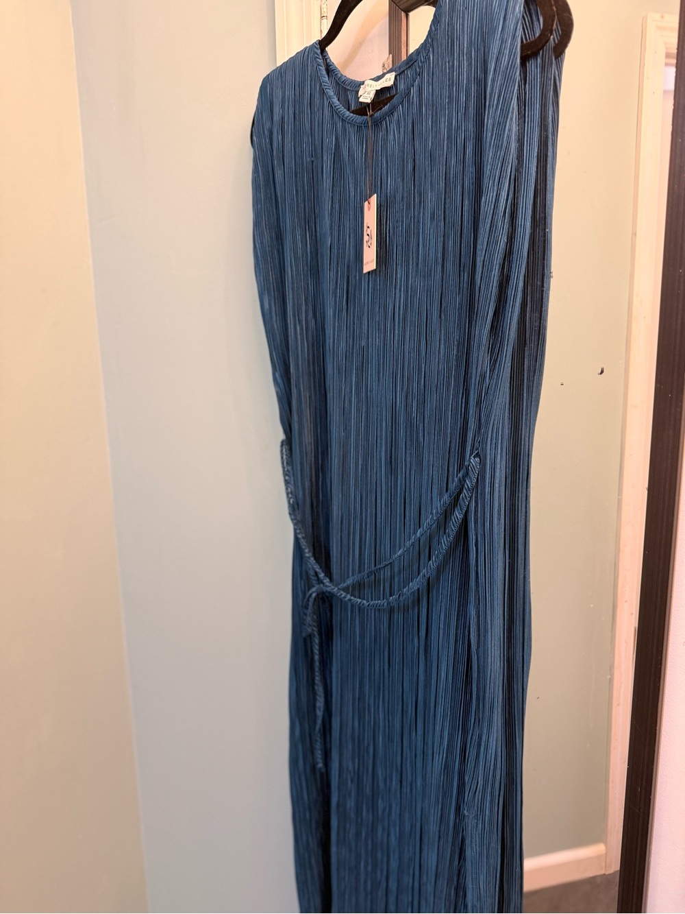 Women’s Blue Pleated Maxi Dress - Wedding Guest